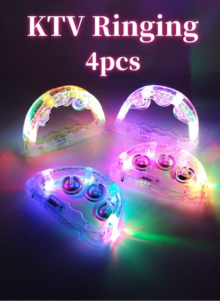 2 Pieces Glow in the Dark Karaoke Hand Bell Luminous Party Handbell Party Luminous Party for Men Women Kids Musical Toys Glowing Toy Ring - Image 3