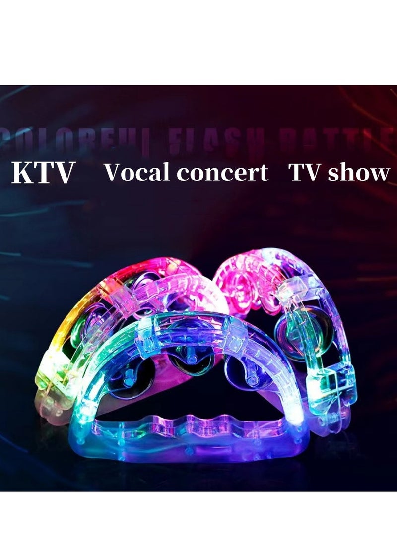 2 Pieces Glow in the Dark Karaoke Hand Bell Luminous Party Handbell Party Luminous Party for Men Women Kids Musical Toys Glowing Toy Ring - Image 5
