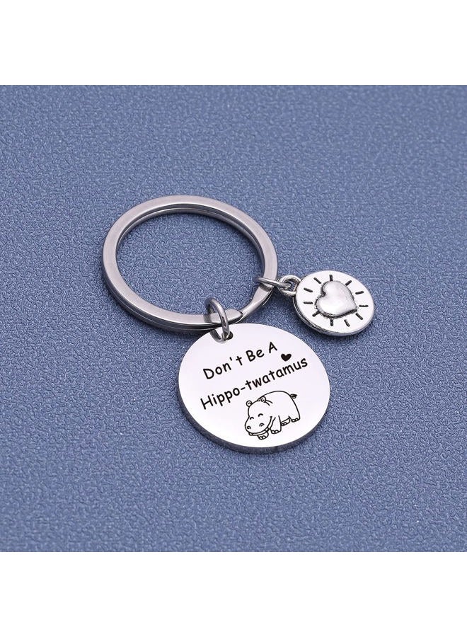 Nothers ASANHAO Hippo Lover Keychain Hippopotamus Jewelry Hippo Best Friend Jewelry Sister Gift, Hippopotamus Keychain, General - Image 2