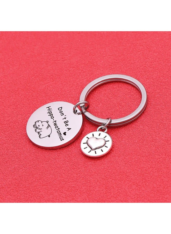 Nothers ASANHAO Hippo Lover Keychain Hippopotamus Jewelry Hippo Best Friend Jewelry Sister Gift, Hippopotamus Keychain, General - Image 4
