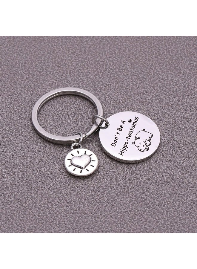 Nothers ASANHAO Hippo Lover Keychain Hippopotamus Jewelry Hippo Best Friend Jewelry Sister Gift, Hippopotamus Keychain, General - Image 5
