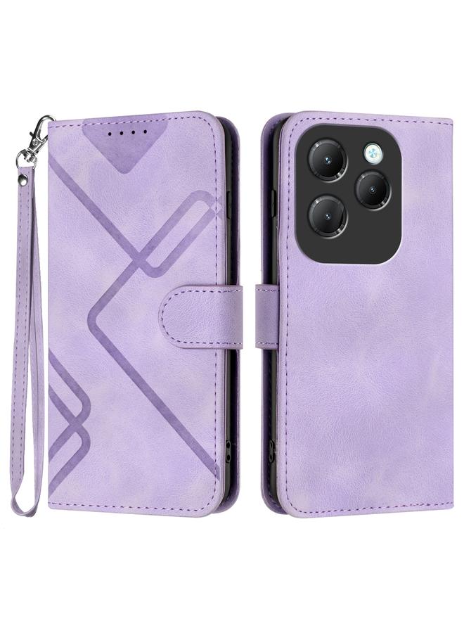 S-TOP Case For Infinix Hot 40 Line Pattern Skin Feel Leather Phone Case - Image 1