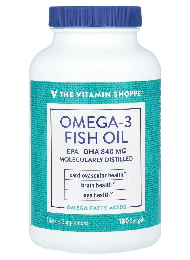 The Vitamin Shoppe Omega3 Fish Oil EPA/DHA 840 mg 180 Softgels 