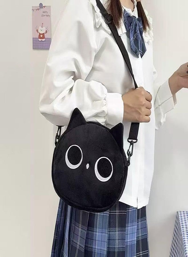 Ueeksry Cute Nylon Black Cat Shoulder Bag, Crossbody Bag, Novelty Purse, Kawaii Animal Purse with Zipper - Image 2