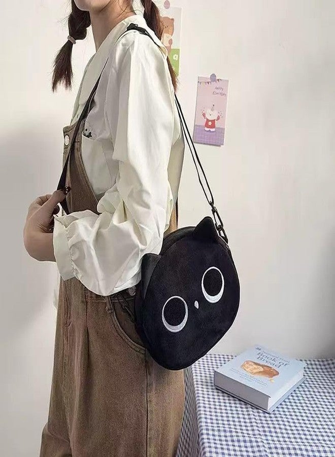 Ueeksry Cute Nylon Black Cat Shoulder Bag, Crossbody Bag, Novelty Purse, Kawaii Animal Purse with Zipper - Image 5