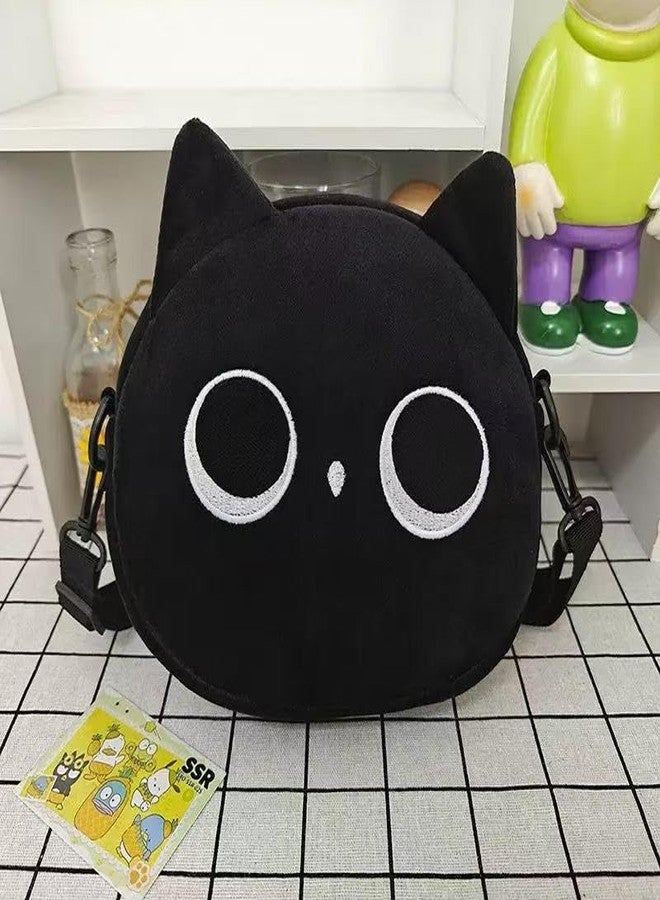 Ueeksry Cute Nylon Black Cat Shoulder Bag, Crossbody Bag, Novelty Purse, Kawaii Animal Purse with Zipper - Image 4