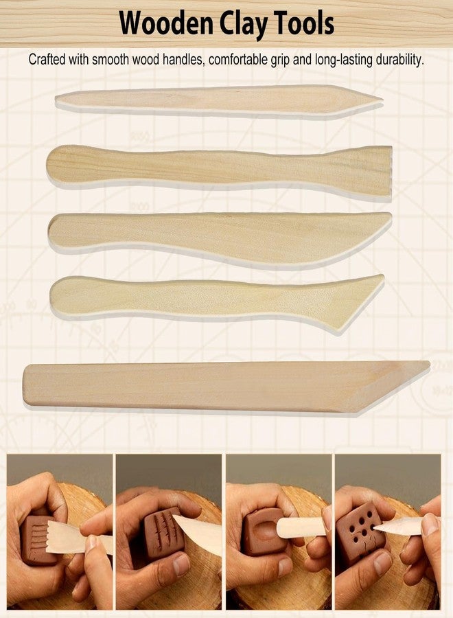 EEEKit 52PCS Pottery Tool Kit, Polymer Clay Sculpting Tool Kit, Complete Clay Tools Set for Pottery Craft, Dotting, Carving, Drawing, Molding, Modeling, Shaping - Image 5