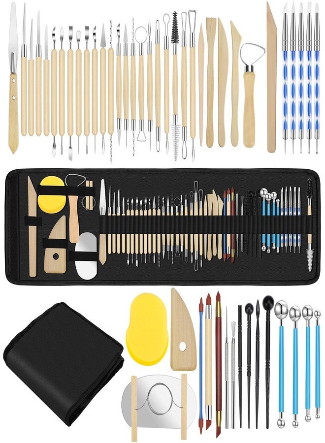EEEKit 52PCS Pottery Tool Kit, Polymer Clay Sculpting Tool Kit, Complete Clay Tools Set for Pottery Craft, Dotting, Carving, Drawing, Molding, Modeling, Shaping - Image 1