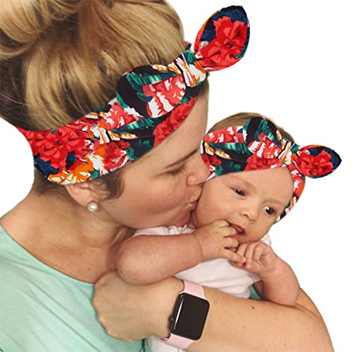 Bembika Bow Headband For Baby Girl Hair Accessories For Girls Headband For Mom And Baby Matching Orange - Image 1