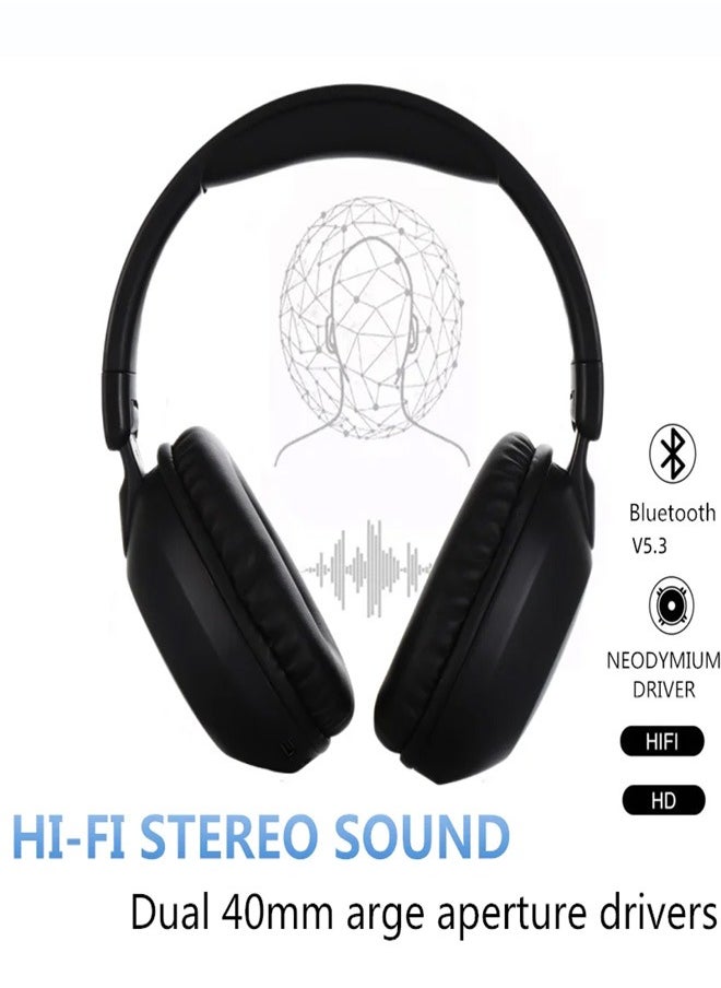 سماعة رأس لاسلكية Sodo SD 1102 ، بلوتوث V5.3 مع ميكروفون مدمج و تدعم بطاقة SD - أسود