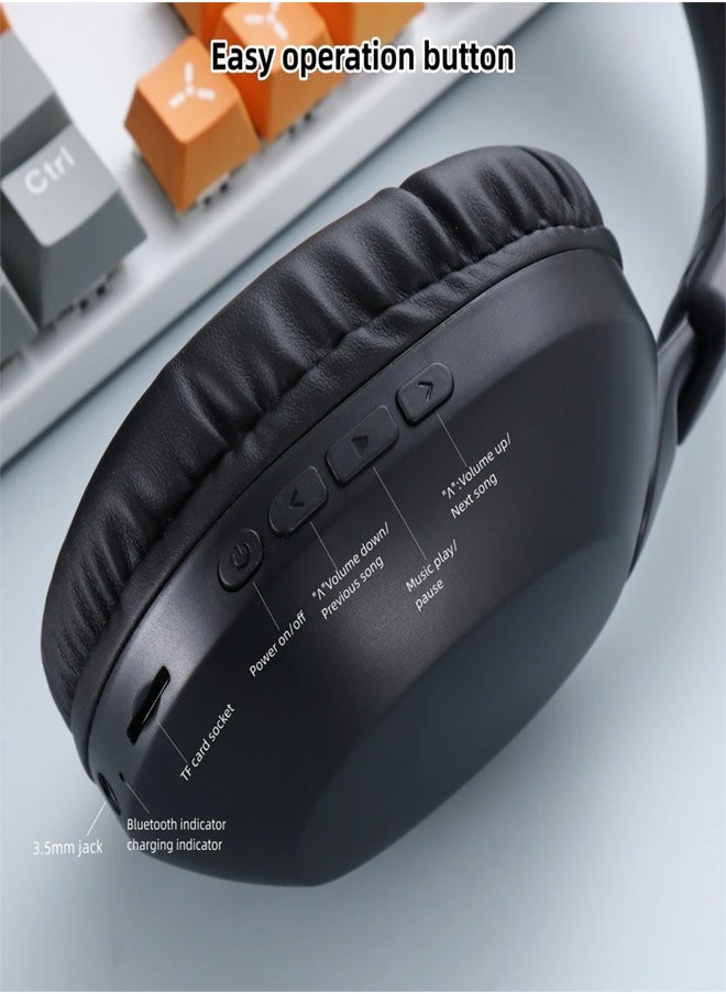 سماعة رأس لاسلكية Sodo SD 1102 ، بلوتوث V5.3 مع ميكروفون مدمج و تدعم بطاقة SD - أسود