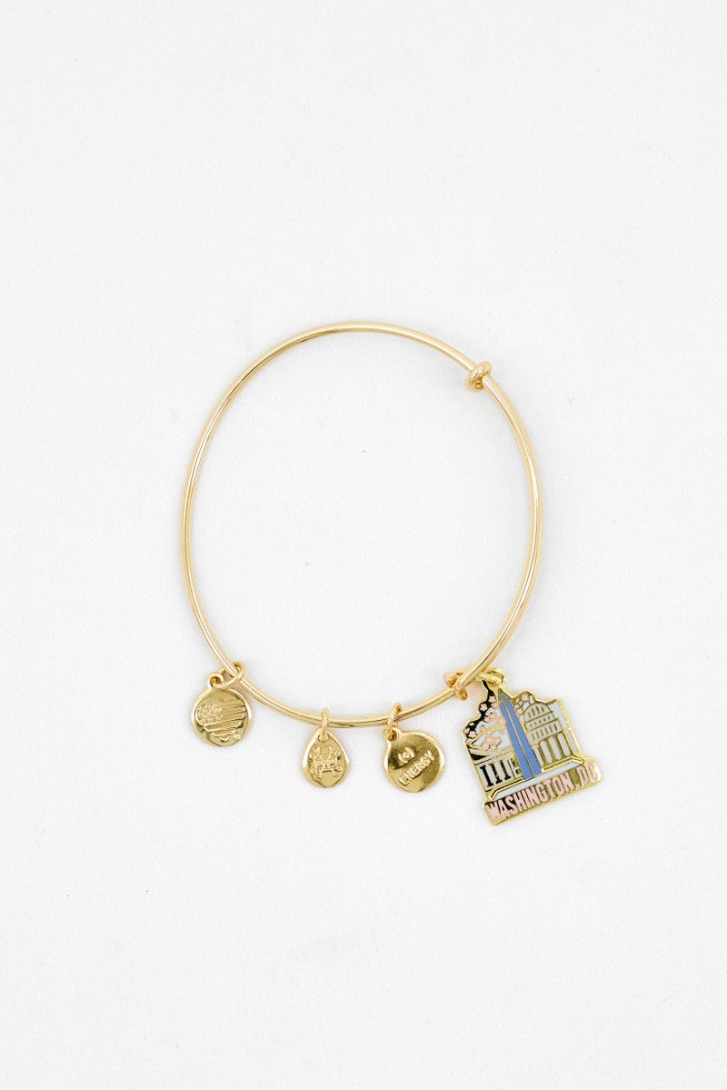 ALEX AND ANI Women Washington DC Charm Bangle Bracelet, Gold  - Image 2