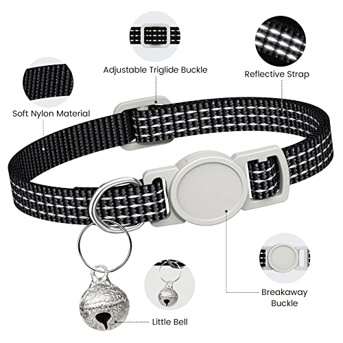 Hoeraonr 5 Pack Reflective-Breakaway Cat Collars with Bells,Adjustable Small Cat Collar,Ideal for Girl Cats Male Cats Kittens Puppies,Pet Supplies Stuff Accessories 7.9" - 13" (5 Classic Colors) - Image 3