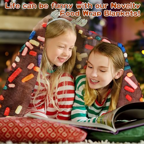 SeaRoomy Donuts Blanket, Wrap Throw Food Blanket, Novelty Funny Flannel Round Blankets Funny Gifts for Teens Boys and Girls - Image 4