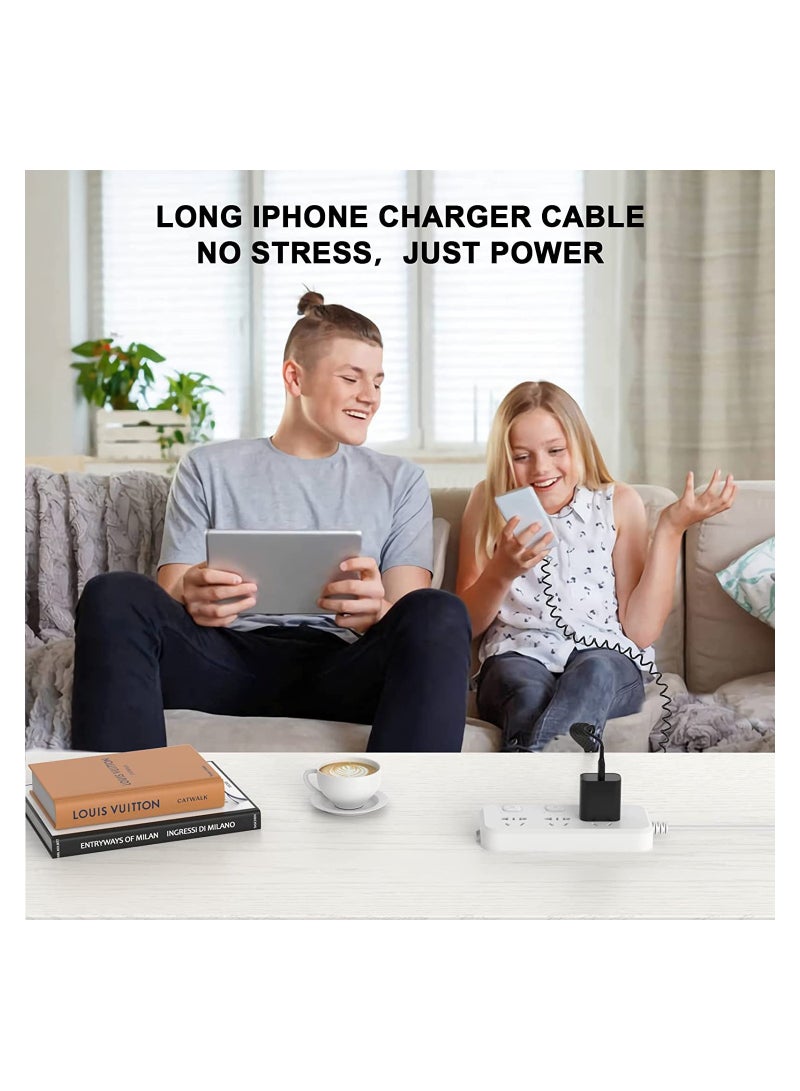 Zikra 3 in 1 Coiled Lightning Cable for Car Coil iPhone Charger Cable, USB Cable Fast Charger Compatible with Lightning Type-C Micro USB for iPhone 14 13 12 11 XS XR X 8 7 Support iOS Android Tablets PC - Image 5