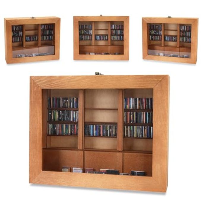 MINI LIBRARY DESK DECOR HANDMADE WOODEN TINY BOOKSHELF SCULPTURE WITH 300 MINI BOOKS VINTAGE LITERARY DESKTOP ORNAMENT FOR HOME OFFICE BOOK LOVERS COLLECTIBLE DECORATIVE STATUE
