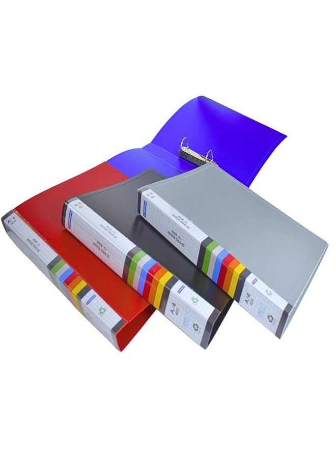 LC Staprico 2D Ring Binder File with Pocket | 180 PagWorking Professionals, Home | Fits A/4 & Letter-Size Papers (2) - Image 1