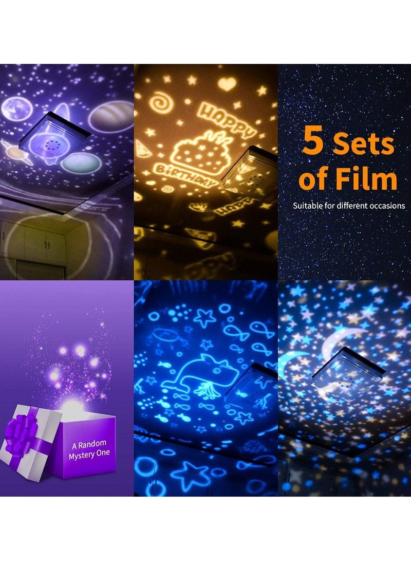 Captaintech Gifts for 3-8 Year Old Boys Star Night Light Kids Lights Projector Girls Toys Constellation Rotating Baby Home Decoration Birthday 5 Sets of Film - Image 3