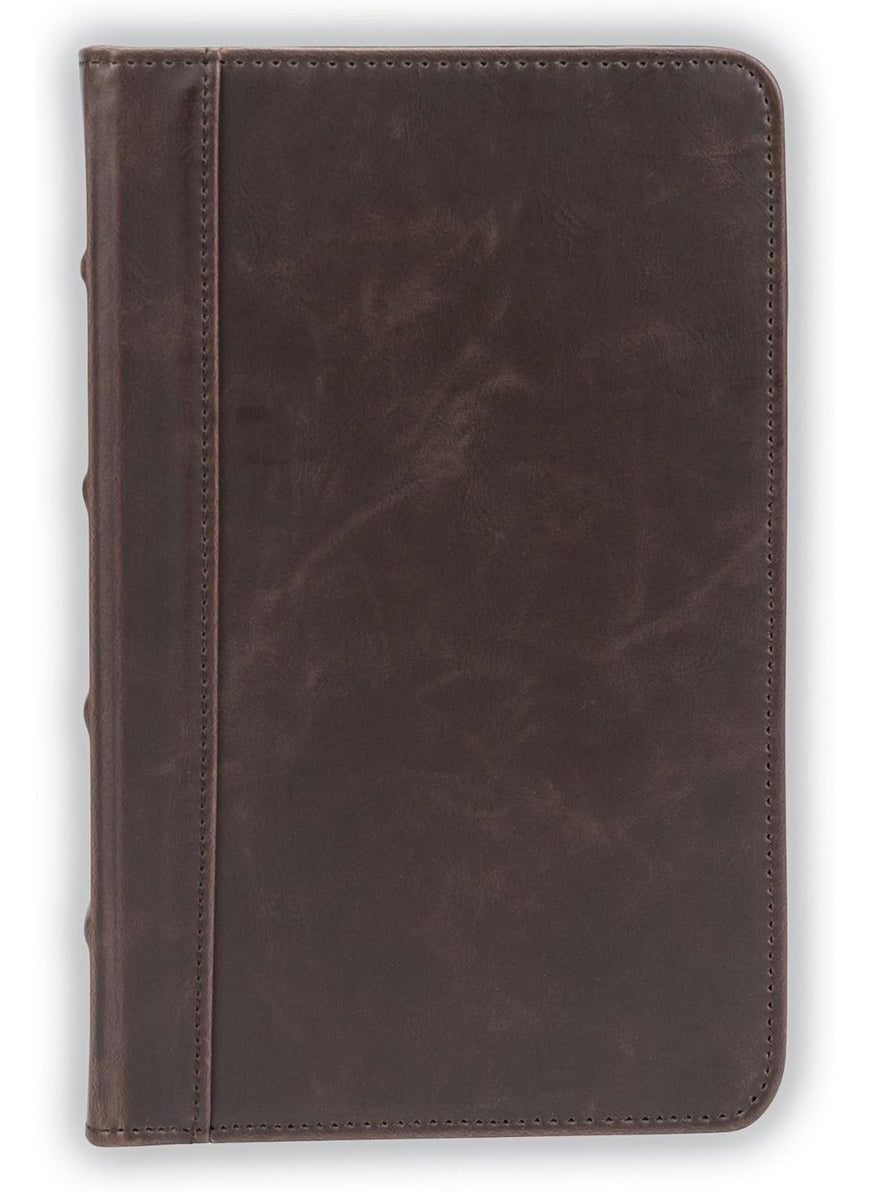Samsill Samsill Small Vintage PortfolioZipper Faux Leather Portfolio Book Style Hardback Design Business  Interview Padfolio Organizer Holds 5 x 8 Writing Pad Dark Brown  - Image 5
