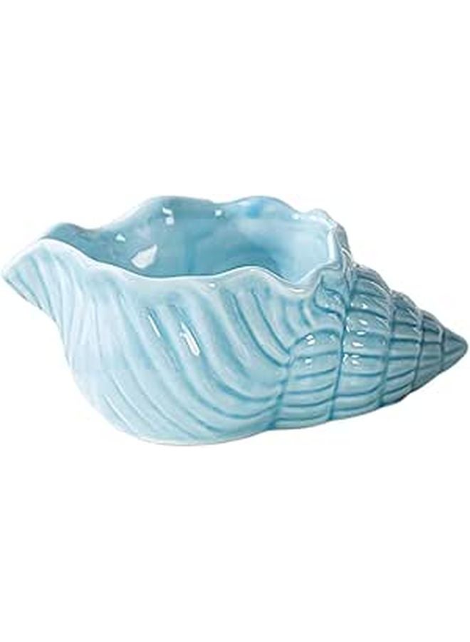 Blue Ceramic Conch Ashtray Smokeless Desktop Ornament For Home Office Bar - Image 1