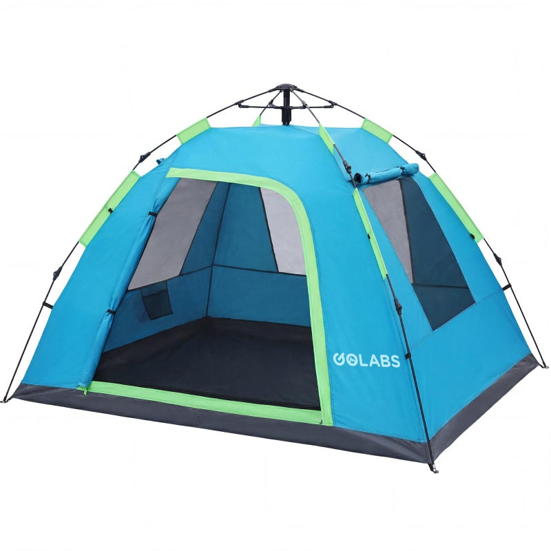 Golabs CT3 2 Person Instant Camping Tent, 1-Minute Setup by Pre-Attached Pole, 4 Side Mesh & Door Ventilation, Lightweight 4.8lbs Portable Design with Carry Bag, Inner Storage Pockets & Hooks for Park - Image 1