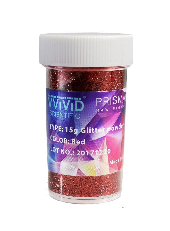 VViViD Prisma65 Red Metallic Glitter Powder 15g Jar 1 Unit Red vvprismaglitterred_1 - Image 2