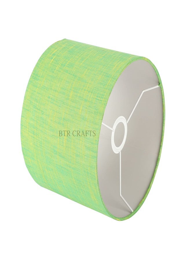 BTR CRAFTS غطاء مصباح أسطواني صغير (10 بوصات)، مصنوع من قماش قطني (ملمس أخضر) - Image 3