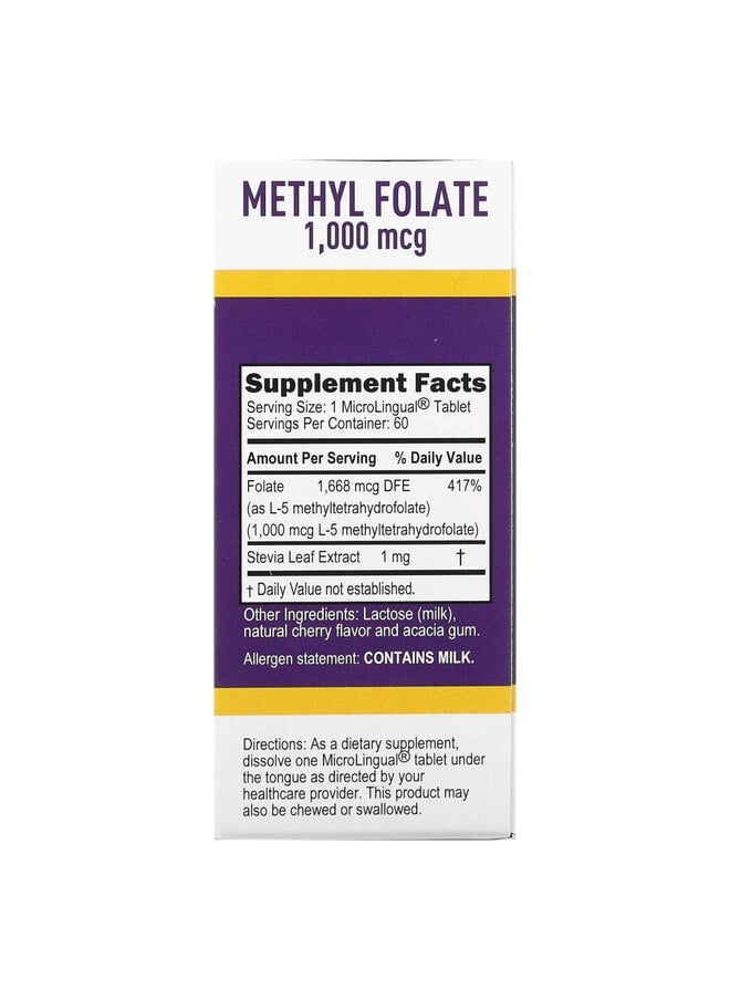 Superior Source Methyl Folate, 1,000 mcg, 60 Instant Dissolve Tablets  - Image 2