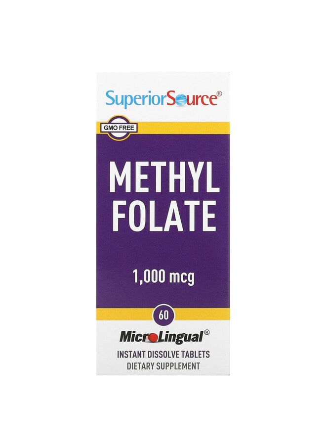 Superior Source Methyl Folate, 1,000 mcg, 60 Instant Dissolve Tablets  - Image 1