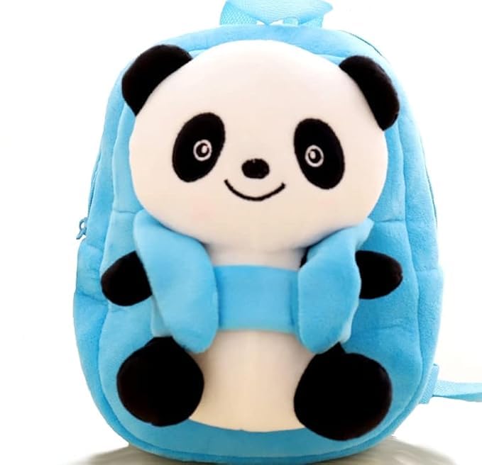 Frantic Kids Soft Animal Cartoon Travelling School Bag Soft Plush Backpacks Boys Girls Baby for 2 to 5 Years Baby/Boys/Girls Nursery(Sky Big Panda) - Image 1