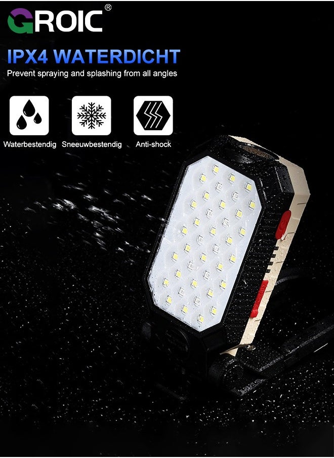 GROIC Led Work Light Rechargeable 2200mAh Portable Magnetic Work Light 5V 1200 Lumens Job Site Lighting for Camping, Hiking, Fishing, Car Repairing, and Emergency  - Image 5
