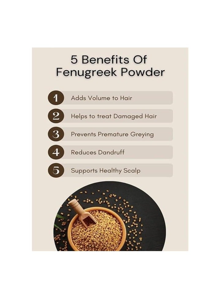 مملكة الإكسسوارات مسحوق الحلبة (100 غرام) - طبيعي 100% | مناسب لجميع أنواع الشعر | يعزز نمو الشعر الصحي، ويرطبه بعمق، ويمنحه لمعانًا | يهدئ فروة الرأس، ويقلل من القشرة، ويقوي الشعر. - Image 5