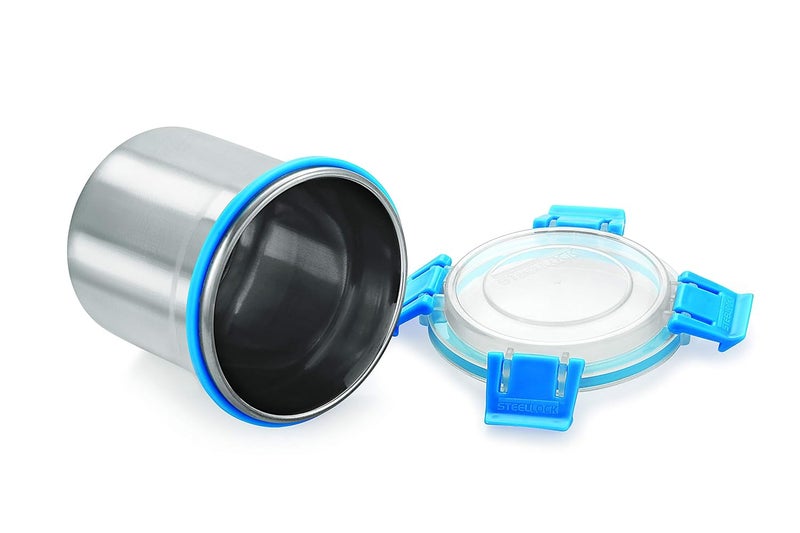 Steellock Airtight Leak Proof Stainless Steel Container 450 ml Each Set of 2 Blue - Image 3