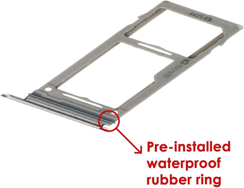Perzework حامل فتحة بطاقة SIM بديل لجهاز سامسونج جالاكسي S10 و S10 + بلس (أبيض / فضي حلقة مطاطية مقاومة للماء ودبوس إخراج (نسخة بطاقة SIM واحدة)) - Image 2