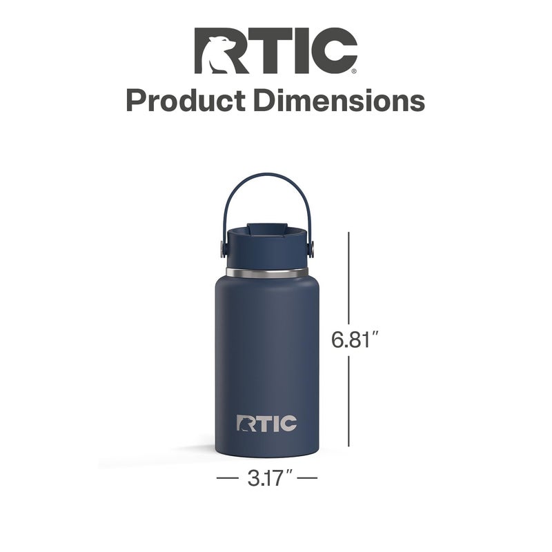 RTIC 32oz Outback Water Bottle, Ceramic Lined, Insulated, Stainless Steel, Double Wall Vacuum-Insulation, Leak-Proof Lid, BPA-Free Water Flask Hiking, Running, Sports, Outdoor, Navy - Image 4