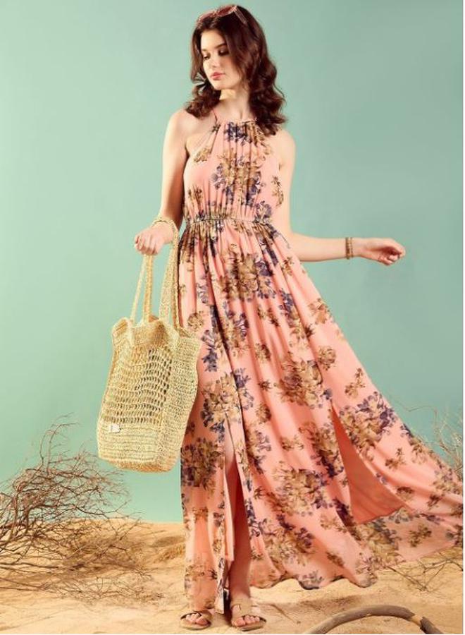 Kassually Floral Halter Maxi Dress - Image 1