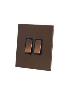 Donmarco 2 Gang 2 Way Switch – Rocker Button – Stainless Steel Panel, Modern & Durable, Fire-Resistant Electric Switch, 15-Year Warranty, Wall Switch for Home and Office (Dark Antique Brass)  - Image 2