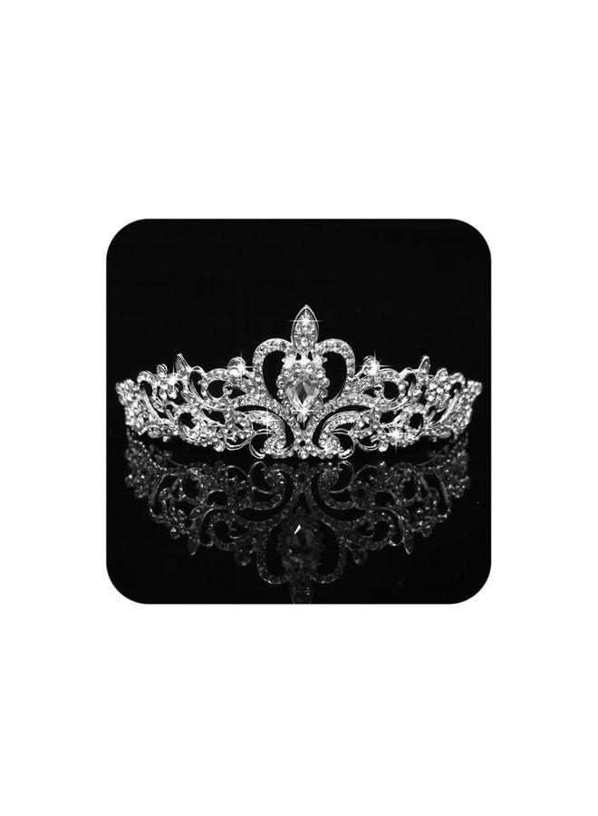 Cocide Tiara Crystal Crowns Princess Rhinestone Crown with Combs Bride Headbands Bridal Wedding Prom Birthday Party Hair Accessories Jewelry for Women Girls (Silver) - Image 1