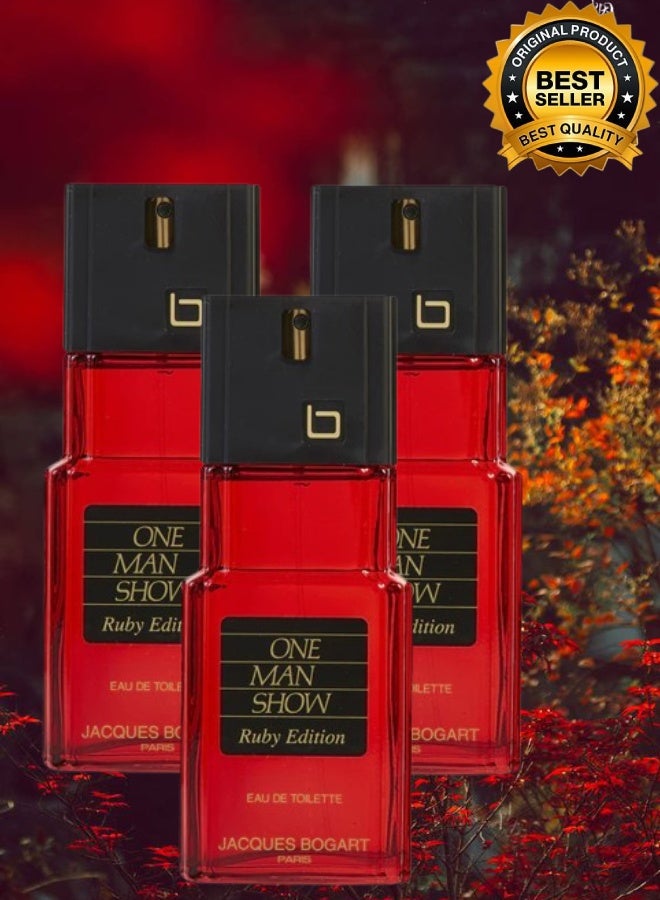 جاك بوغارت 3 قطع عطر وان مان شو روبي أديشين 100مل - Image 1