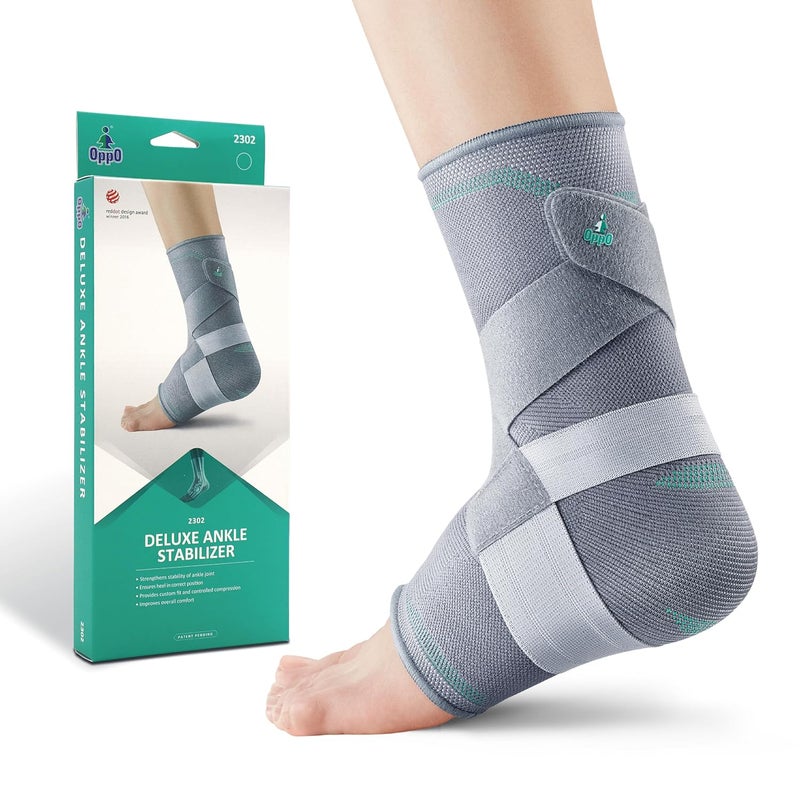 Oppo Adjustable Deluxe Ankle Stabilizer Strap with Extra-firm Support for Women & Men Large (2302-L) - Image 1