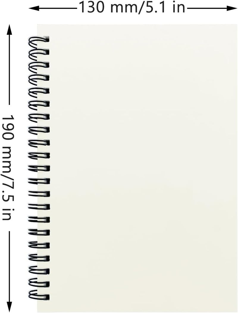 DSTELIN Premium 2Pack Sketchbooks  Soft Cover 140 Pages 70 Sheets 75 x 51 inches 100GSM Paper Black Spiral Notebooks Set  - Image 3
