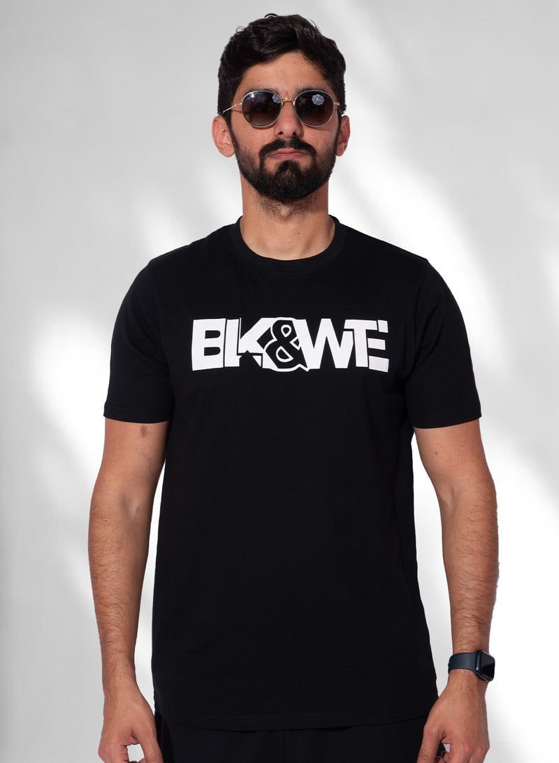 BLK&WTE T-SHIRT CHEST PRINT - Image 1