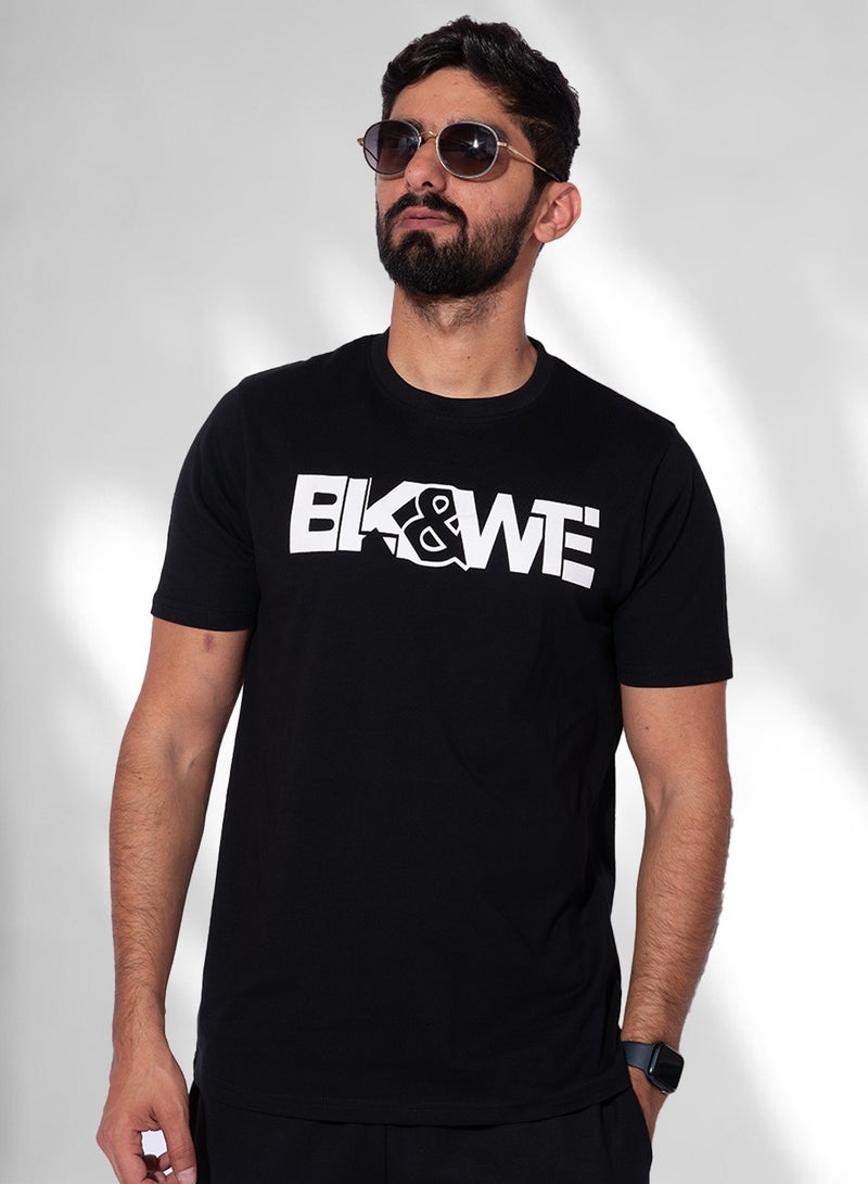 BLK&WTE T-SHIRT CHEST PRINT - Image 2