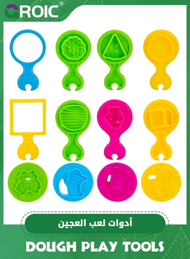 GROIC 45 Pcs Dough Play Tools for Kids,Dough Accessories Molds Dinosaur Fruit Roller Cutter,Party Favors Set,Dough Tools Set for Kids,Plastic Animal Molds for Creative Dough Cutting  - Image 4