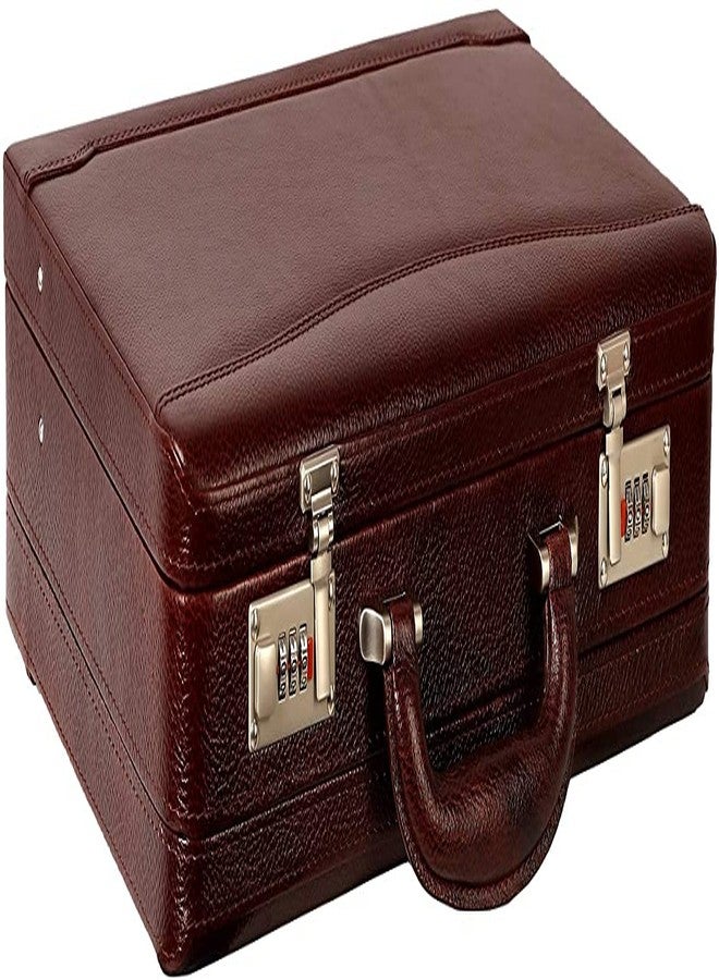 ACEKING LEATHER BRIEFCASE FOR MEN EXPANDABLE OFFICE USE SUITACASE BAG WITH INNER MESH POCKETS COLOR (TAN PONDY) - Image 1