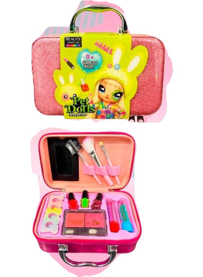 Toy Box Kids Makeup Kit For Girls,Washable Makeup Toys Princess Dress up Makeup Set For Girls Pretend Play Makeup Beauty Toys Gift Birthday Gift - Image 1