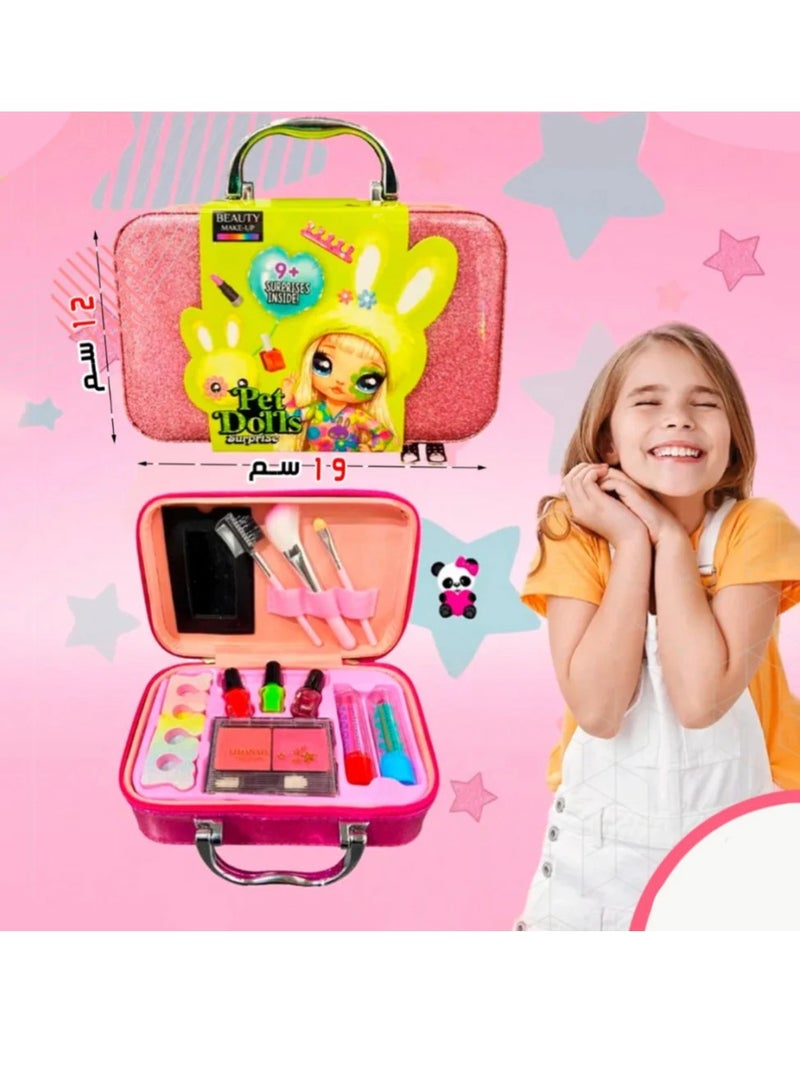 Toy Box Kids Makeup Kit For Girls,Washable Makeup Toys Princess Dress up Makeup Set For Girls Pretend Play Makeup Beauty Toys Gift Birthday Gift - Image 2