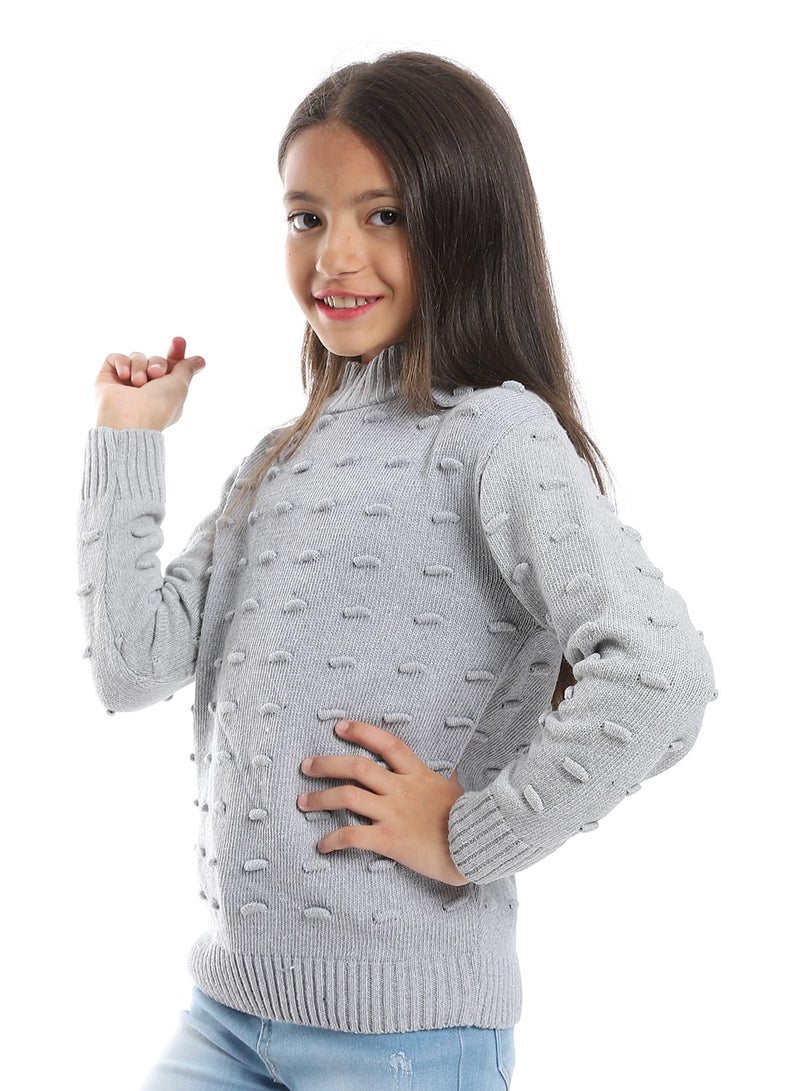 Caesar Girls Wool Pullover With Plain Design  - Image 2