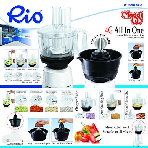 Maggi RIO All In One 4G Food Processor Attachment And Coconut Scrapper (Only For Sujata Mixer),White - Image 2