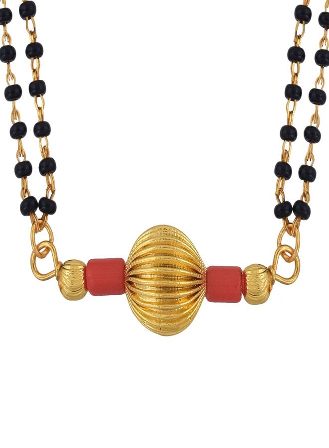 Memoir Gold Plated Brass, Ball Bead Design, Fashion Mangalsutra Women Traditional - Image 2